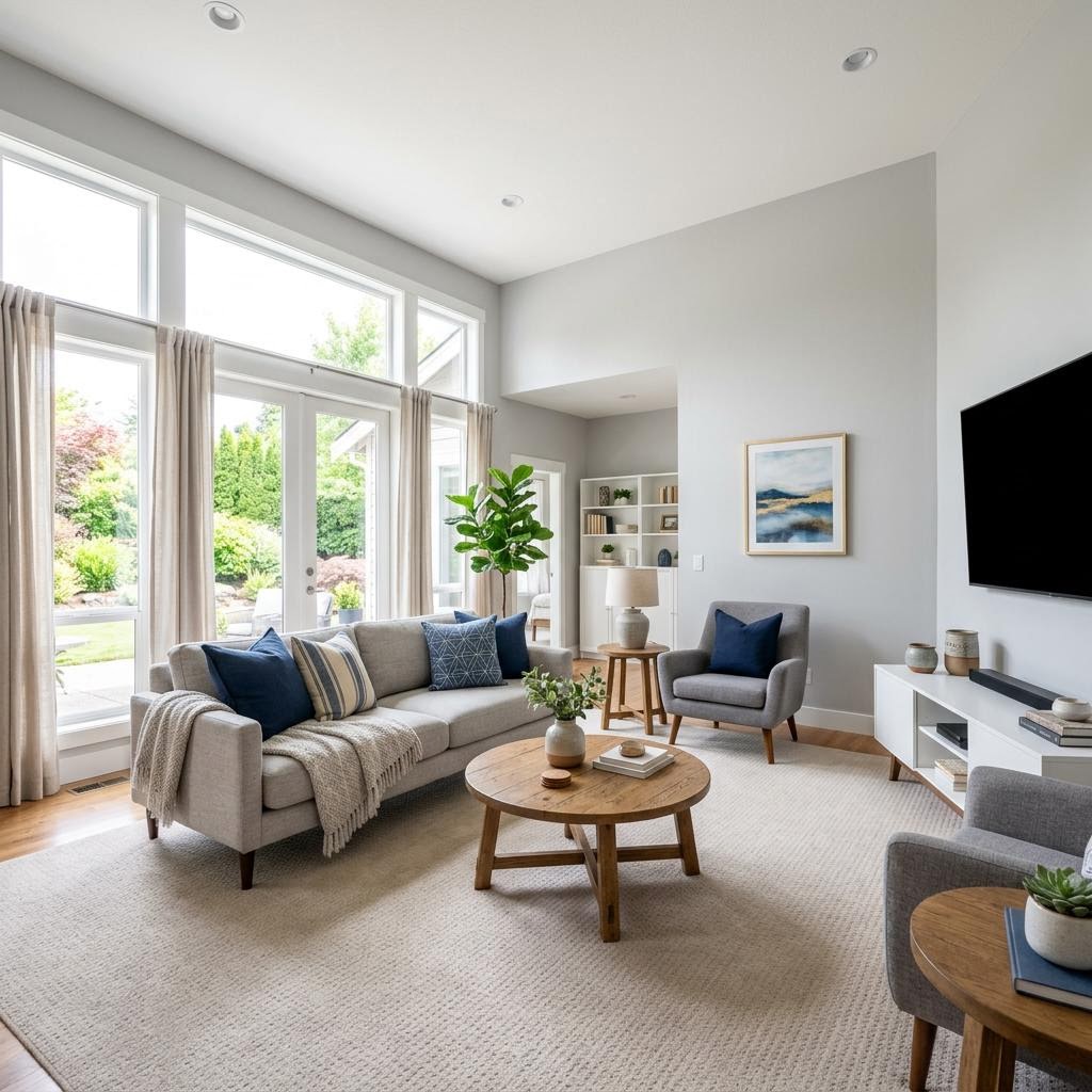 Bright residential living room